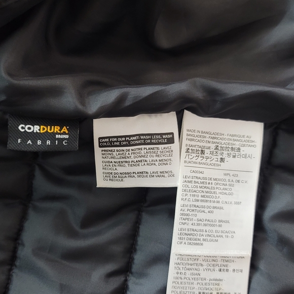 Levi's Mens Black Quilted Shirt Jacket Midweight - Picture 7 of 10